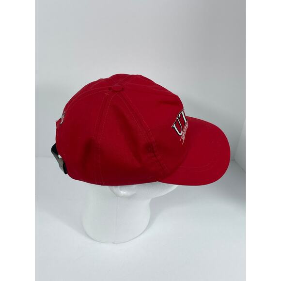 Vintage University Of Utah Red Leather Strapback Hat Front Embroidered - Picture 5 of 12